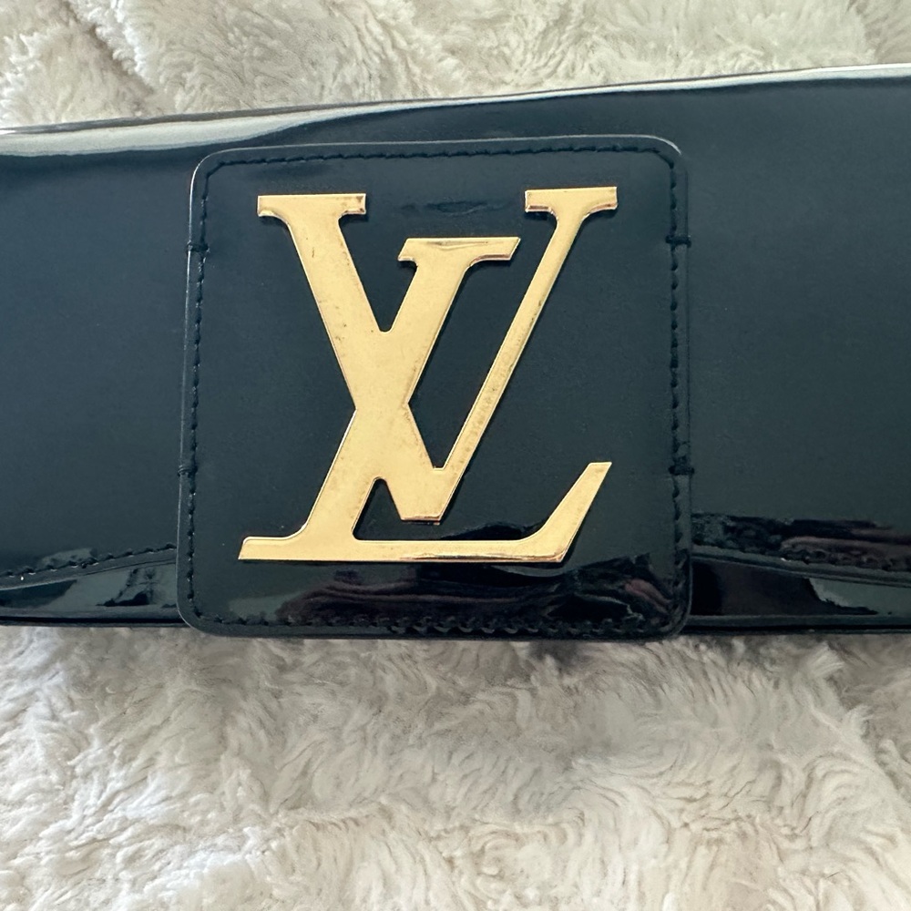 Louis Vuitton Black Clutch with Iconic Monogram